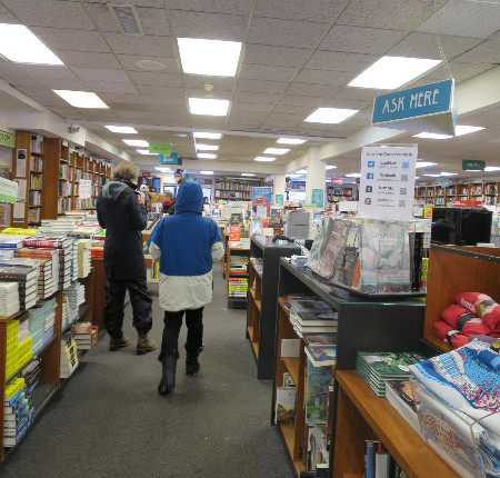 Annette heading into Politics and Prose.