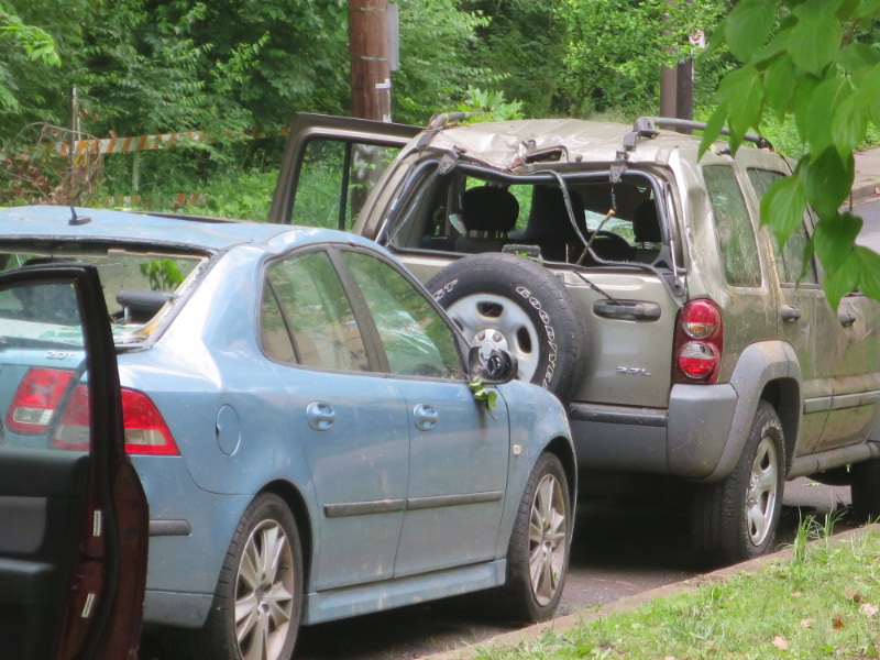 Car damage on Albemarle Street