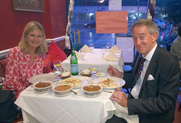 Mary Beth and Sheldon Ray enjoying their meal at Laliguras.